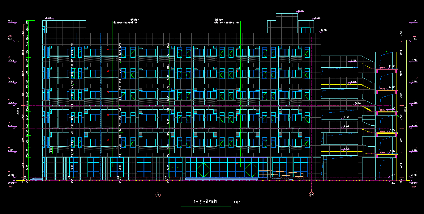 6层7611平-某中学高中部食堂学生公寓楼