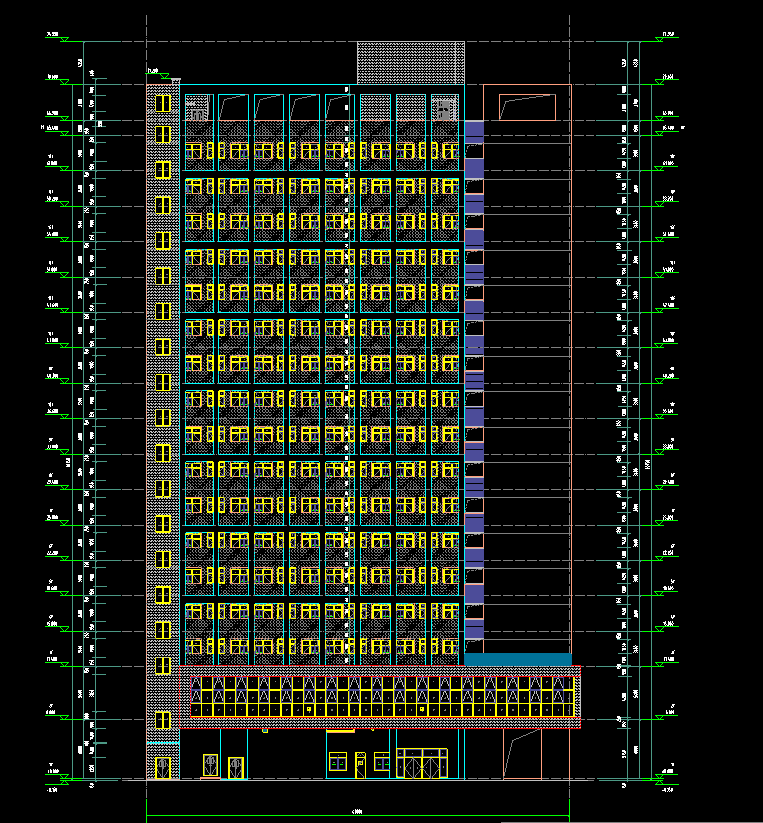 17层11315平-某市第三中学1号宿舍、食堂