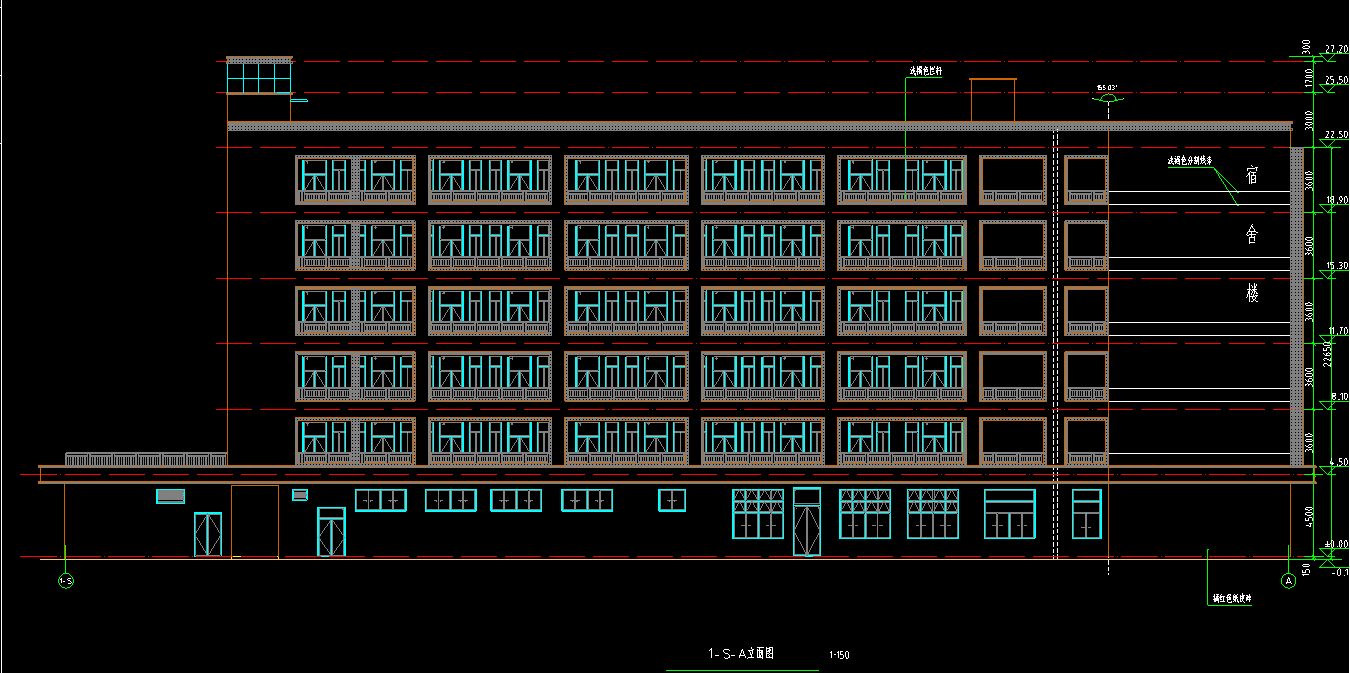 6层6600平方-某中学食堂、宿舍楼