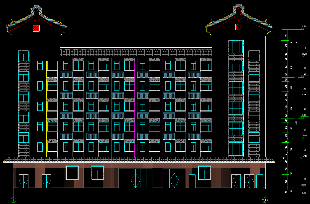 7层3348平方-某中学综合宿舍楼