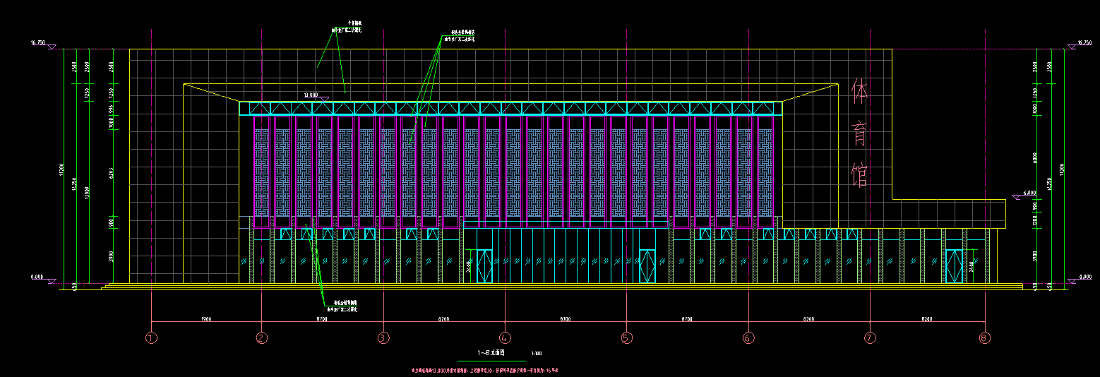 1层2192平-某市第一中学高中体育馆