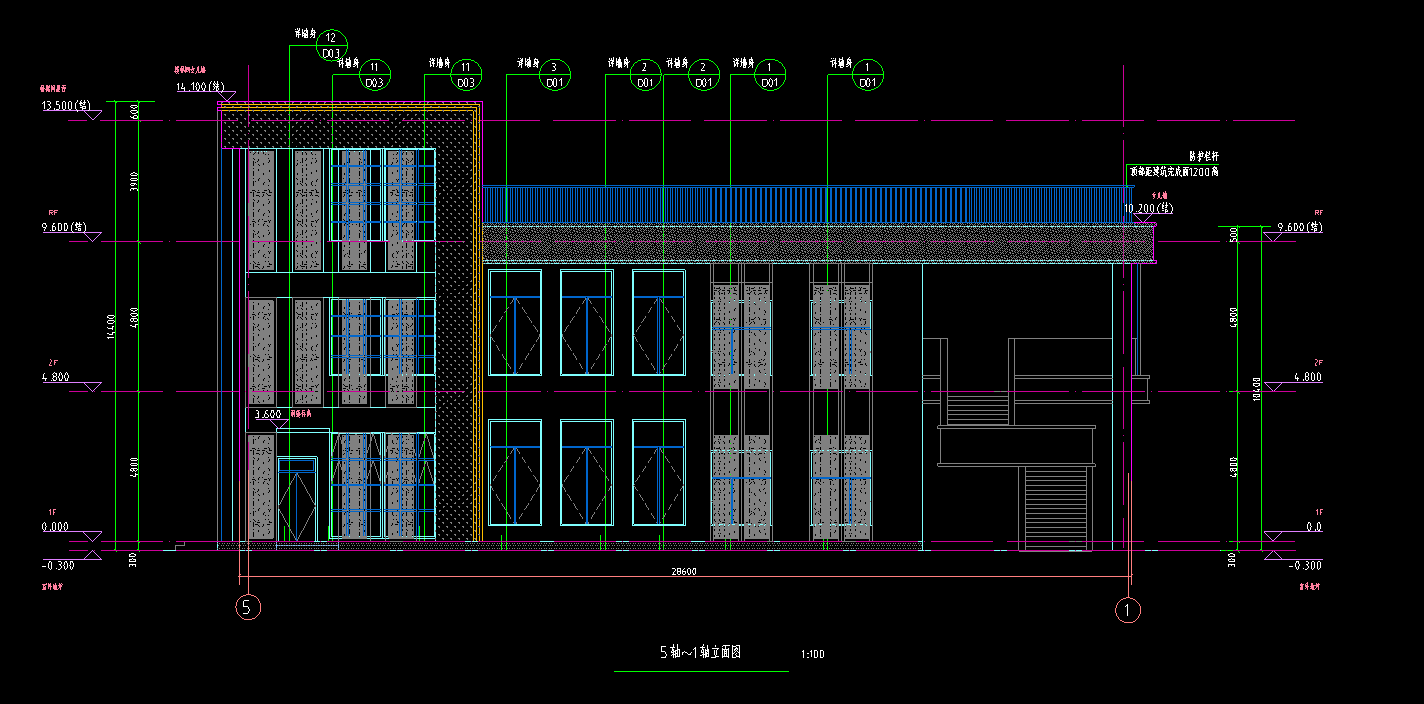 2层1530平-某市第一中学高中食堂