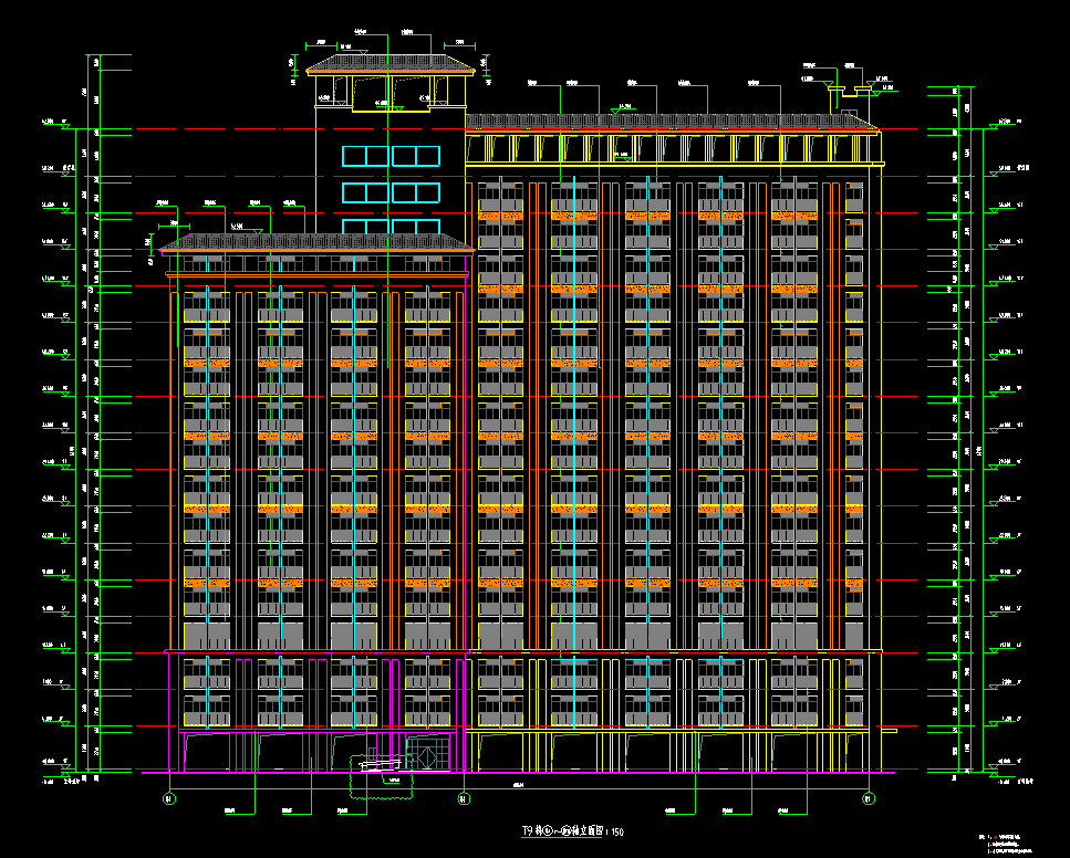 17层20748平方-某大学二期工程—学生宿舍T9