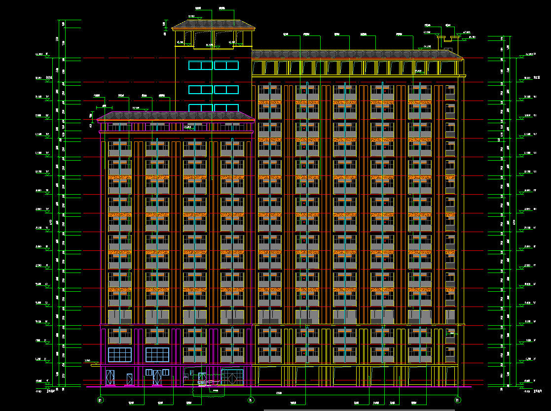 18层21490平方-某大学二期工程—学生宿舍T8