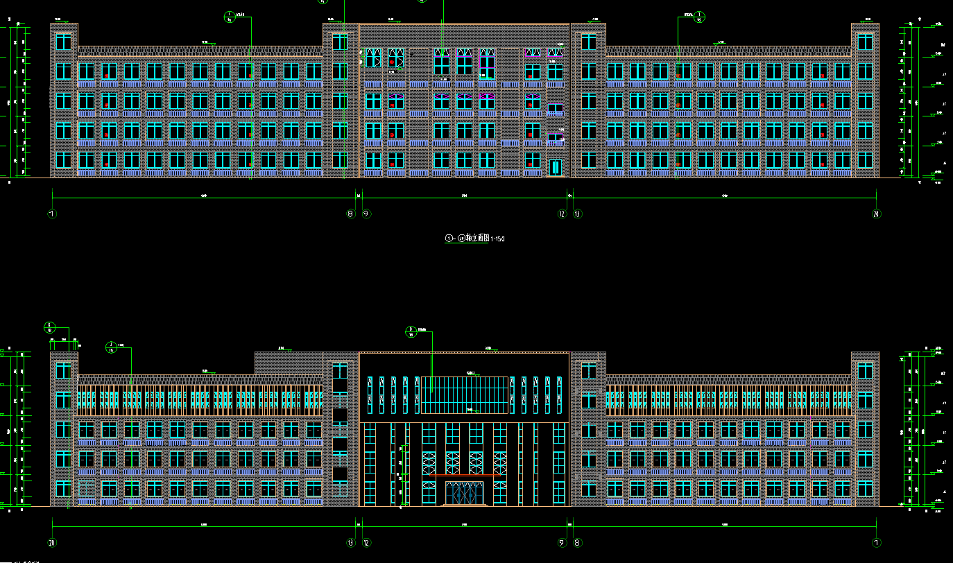 4层5556平方-某市第二实验小学西部校区2# 3#教学楼