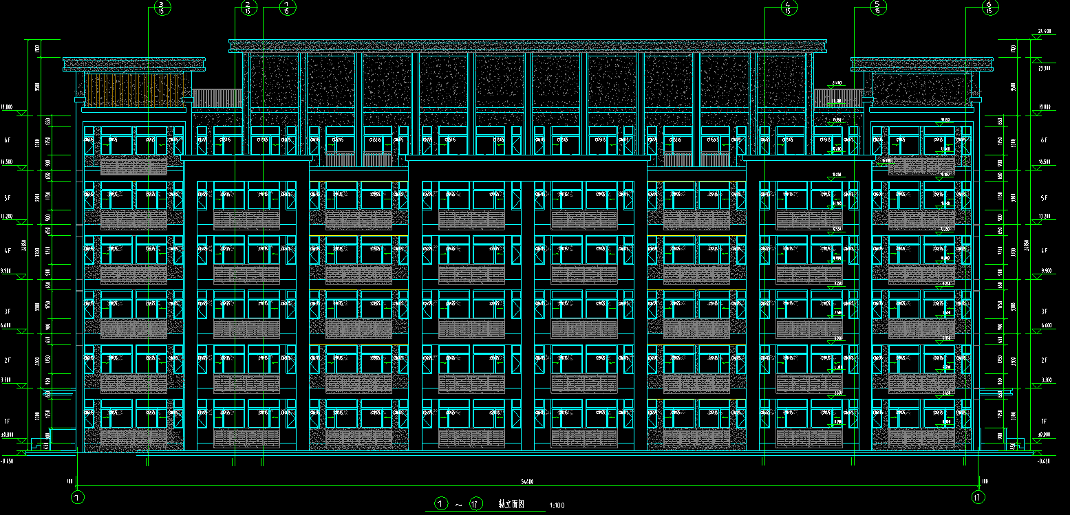 6层6084平方-某第一中学1号学生宿舍楼
