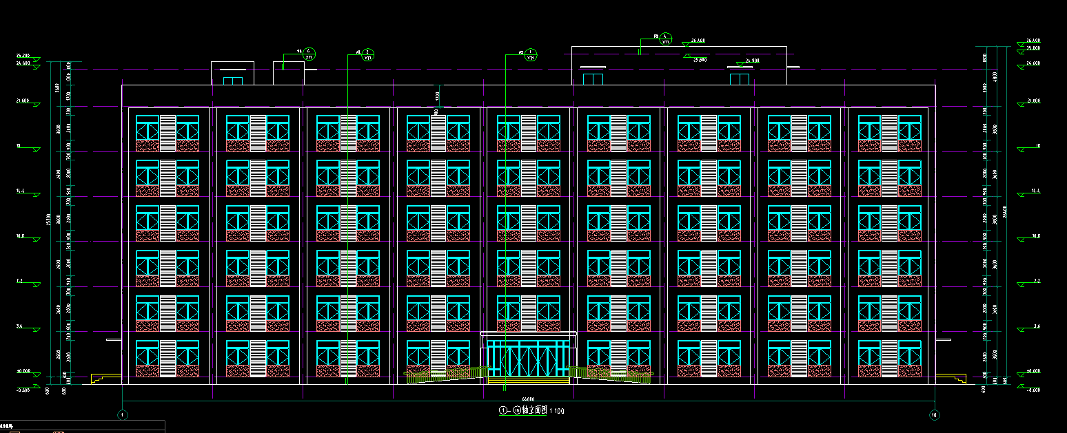 6层8032平方-某中学1#宿舍楼