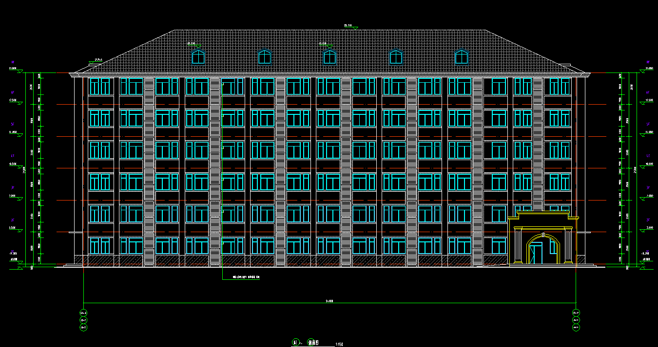6层7263平方-某市第一高级中学5#教职工宿舍