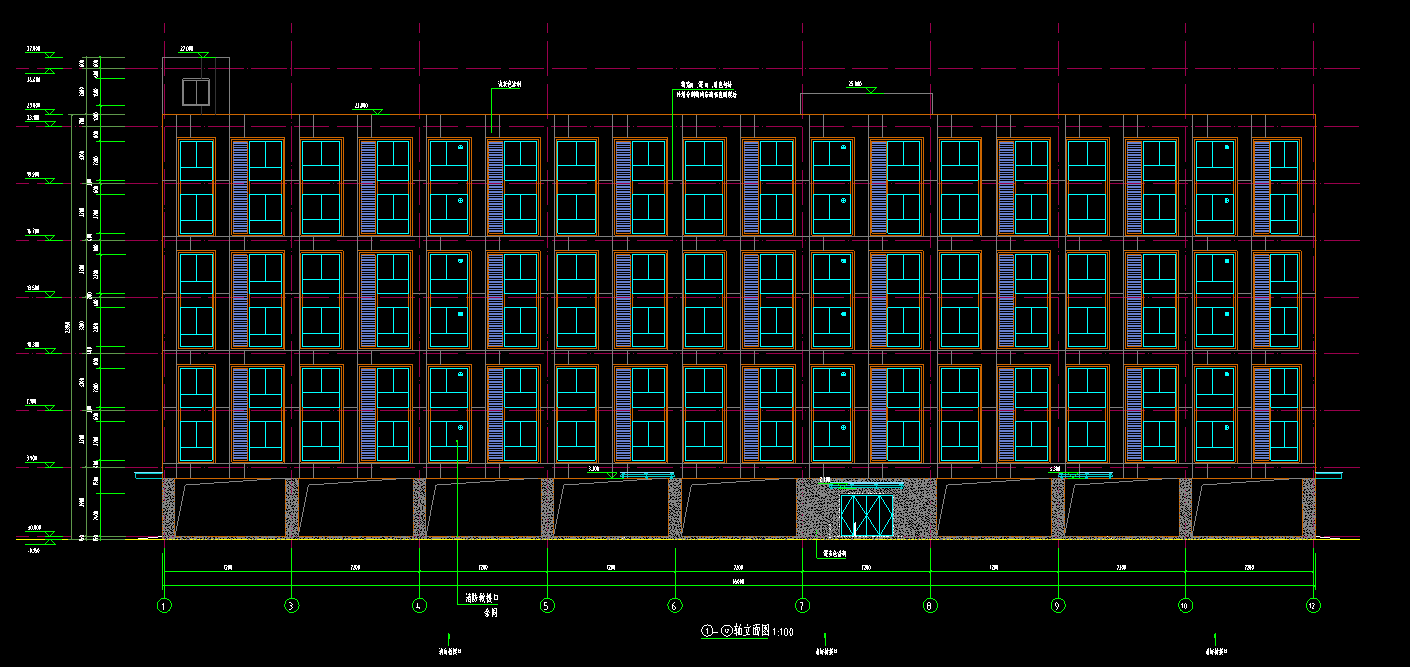 7层8271平方-某区工业区4#辅助楼