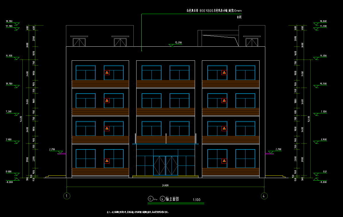 4层1553平方-某钢结构公司办公楼